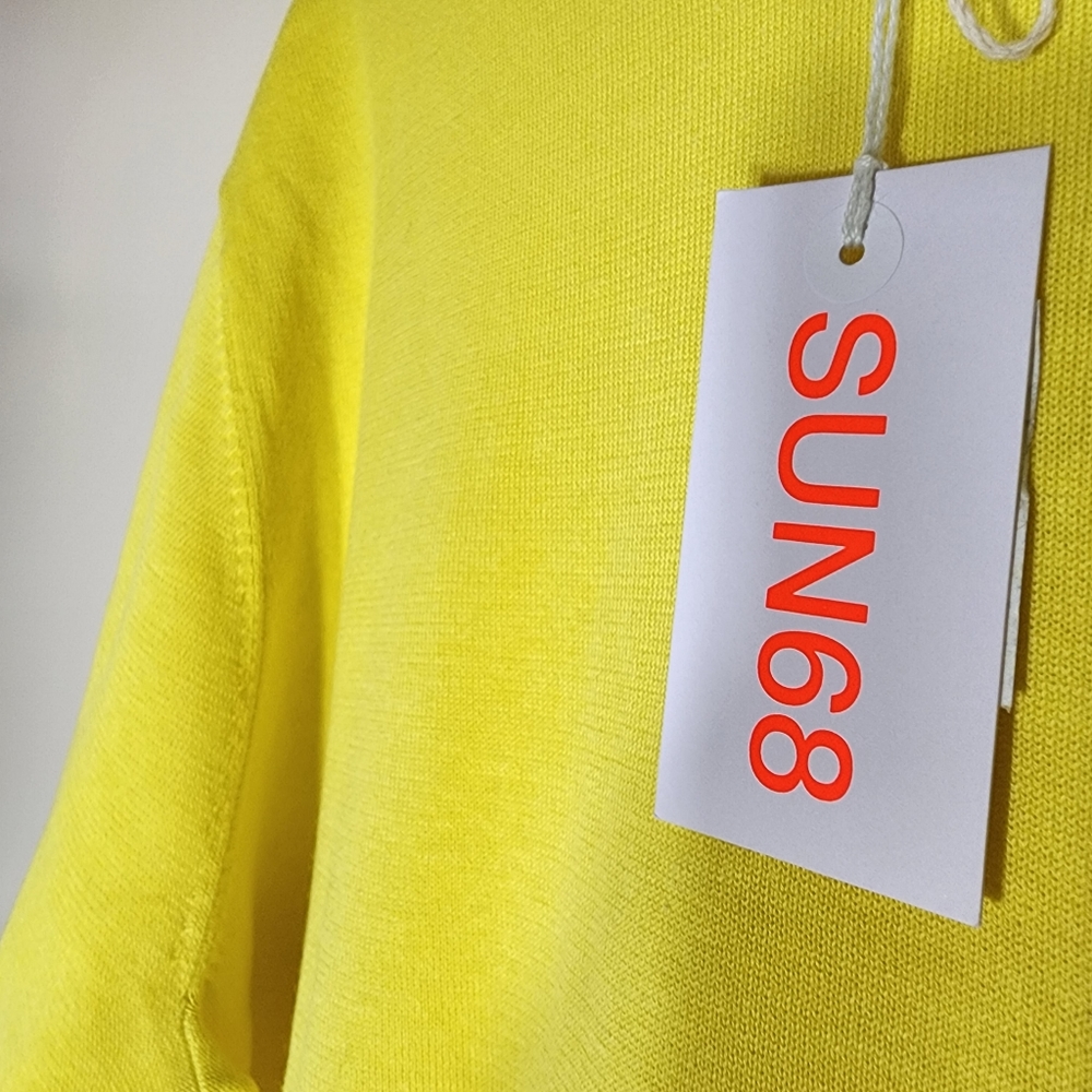 SUN 68 yellow sweater 100% cotton - Picture 5 of 9